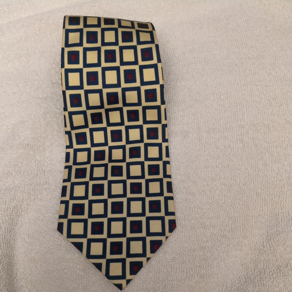Polo Ralph Lauren Neck Tie Men's Silk Yellow square Print Tie